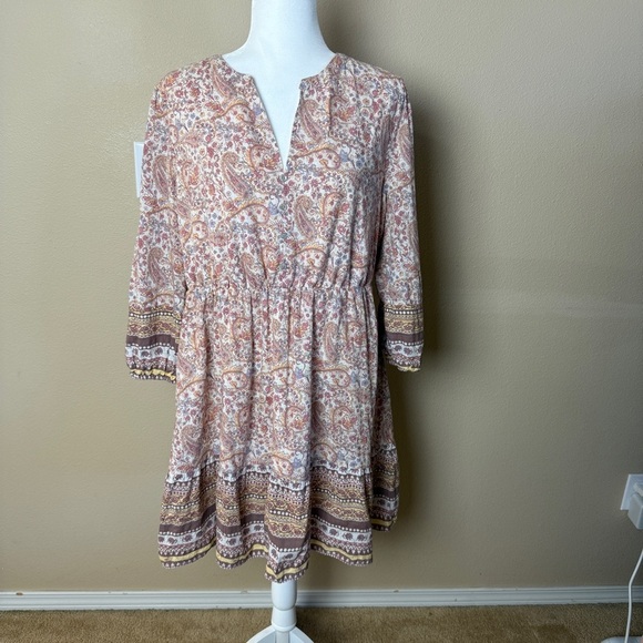 Frye and Co Long Sleeve Boho Dress- Size XL - Picture 1 of 10